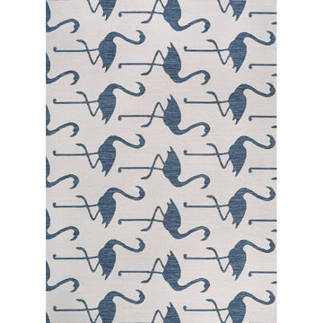 Liana Casual Coastal Flamingos Two-tone Indoor/Outdoor Area Rug